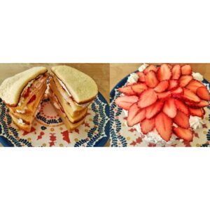 実際にいちごとクリームを挟みなおしデコレーションした所